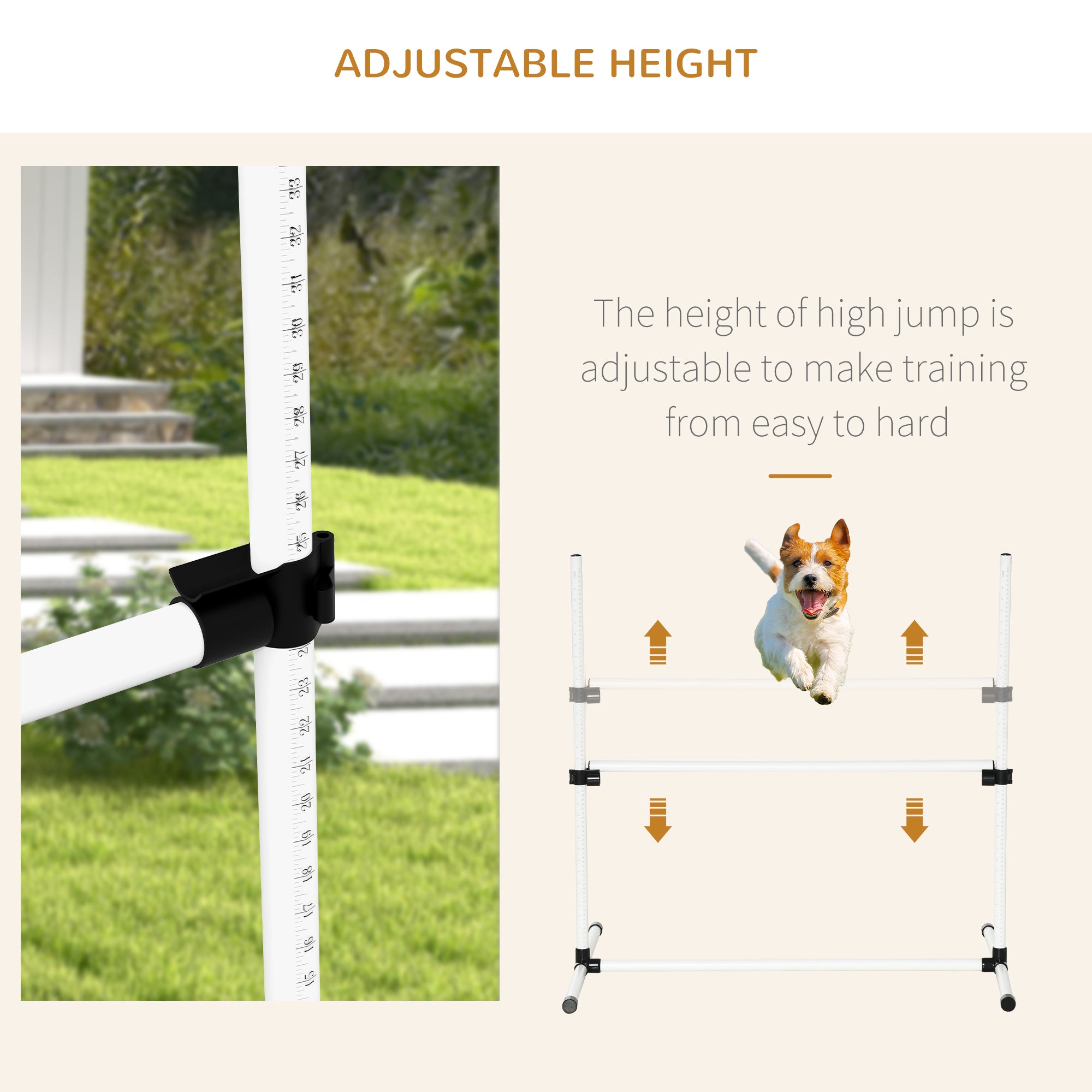 pawhut-kit-agility-4-haies-r-glables-blanc-pour-chiens image 7