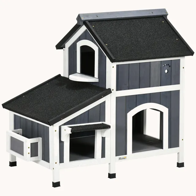 pawhut-abri-chat-ext-rieur-toit-imperm-able-multi-entr-es-gris image 1