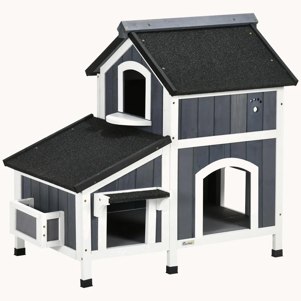 pawhut-abri-chat-ext-rieur-toit-imperm-able-multi-entr-es-gris image 1