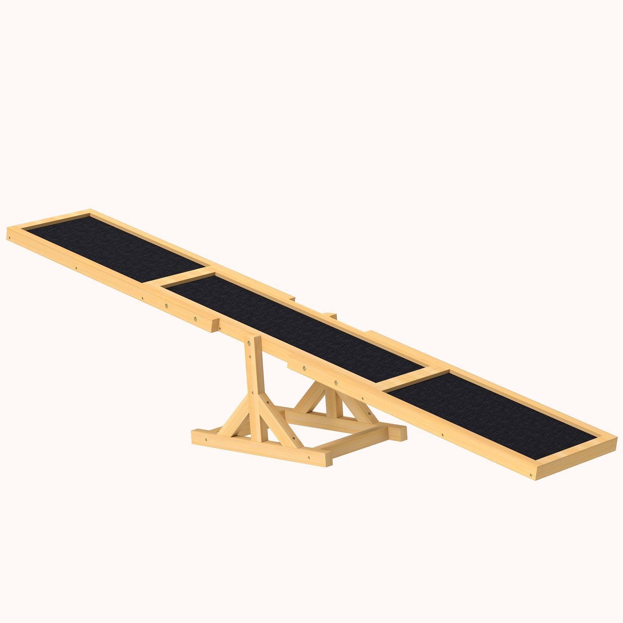 pawhut-pupstacle-bascule-agility-chien-71-pouces-bois-antid-rapant-jaune image 2