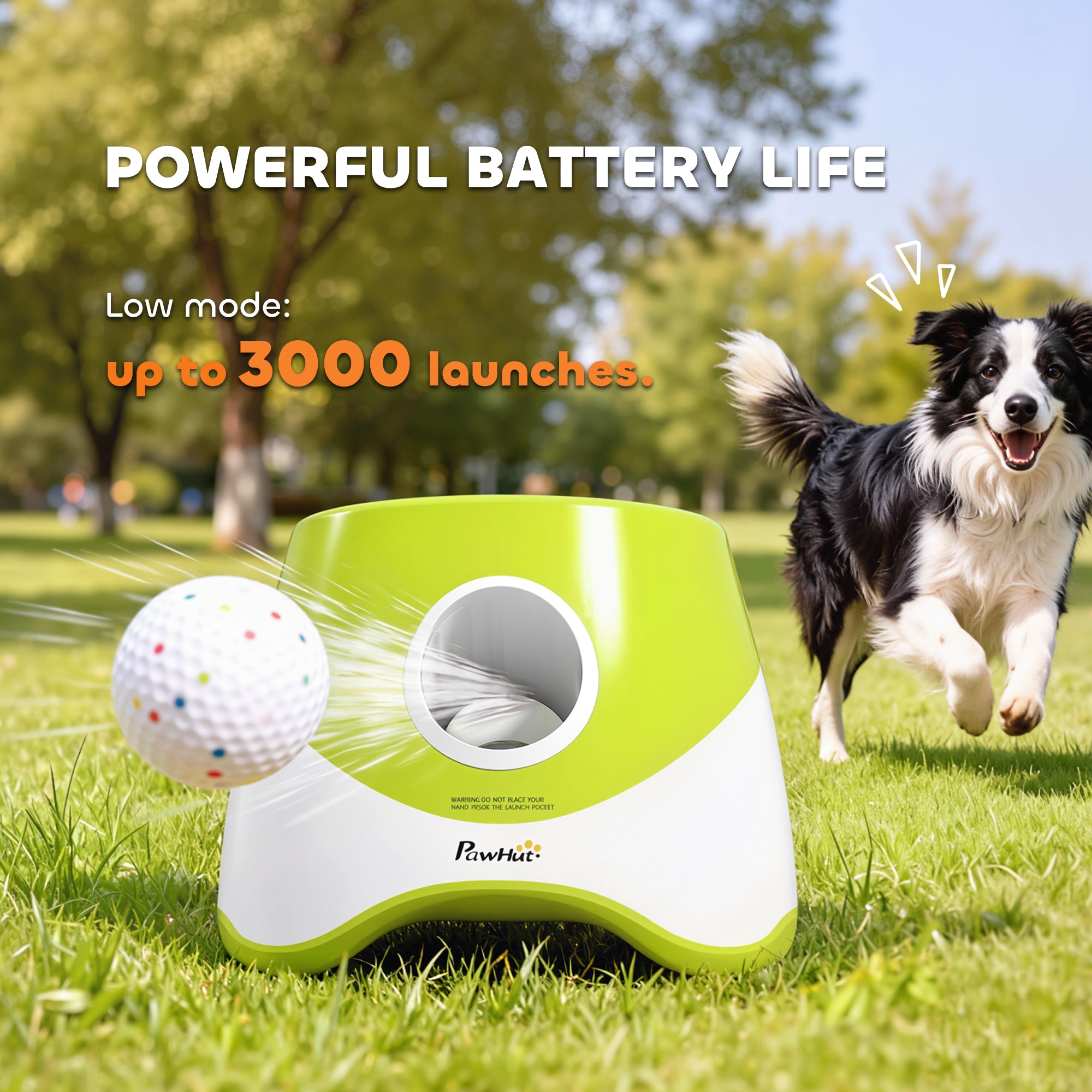 pawhut-lanceur-de-balles-automatique-pour-chien-3-distances-5-balles-etpu-vert image 8