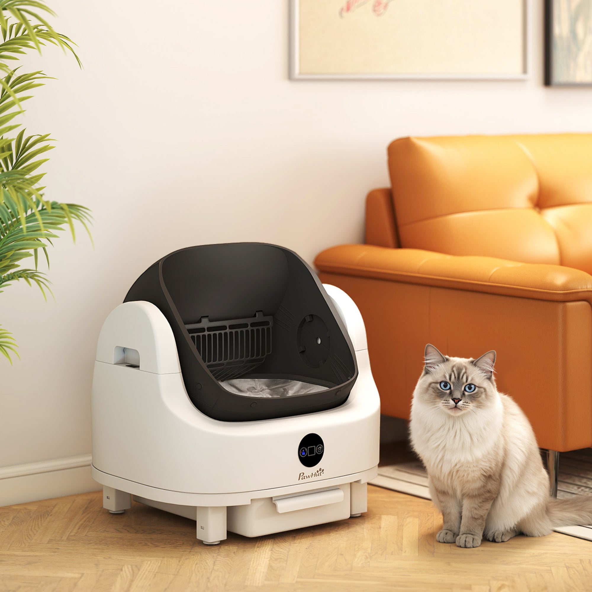 pawhut-liti-re-chat-automatique-ouverte-avec-bac-anti-odeur image 4