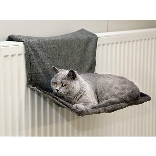 kerbl-paradies-hamac-pour-chat-gris-45x30cm-pour-radiateur image 6
