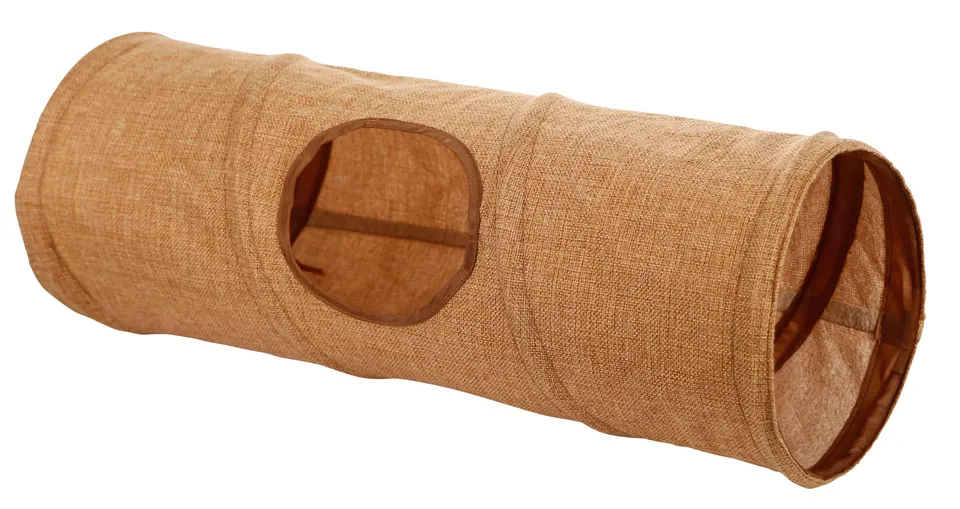 kerbl-pet-tunnel-de-jeu-pour-rongeurs-marron-50-cm-18-cm-toile-3-entr-es image 1