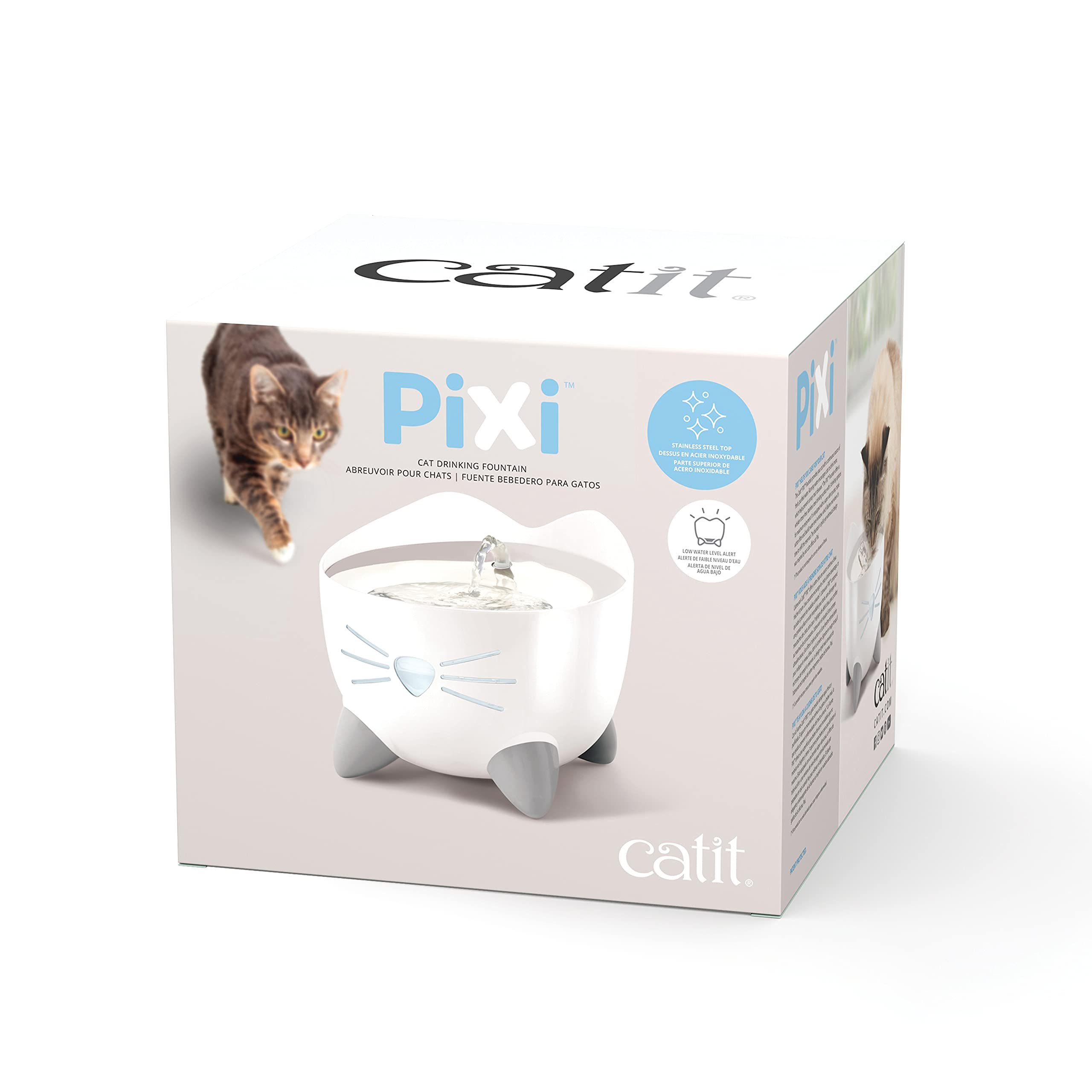 catit-pixi-fontaine-eau-pour-chat-en-acier-inoxydable-2-5-l-blanche image 7