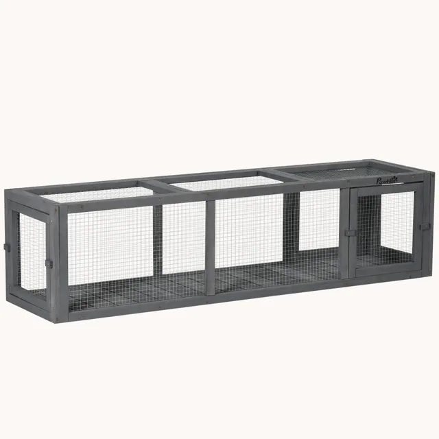 pawhut-tunnel-ext-rieur-extensible-pour-chat-59-avec-cadre-en-bois-pour-balcon-t image 1