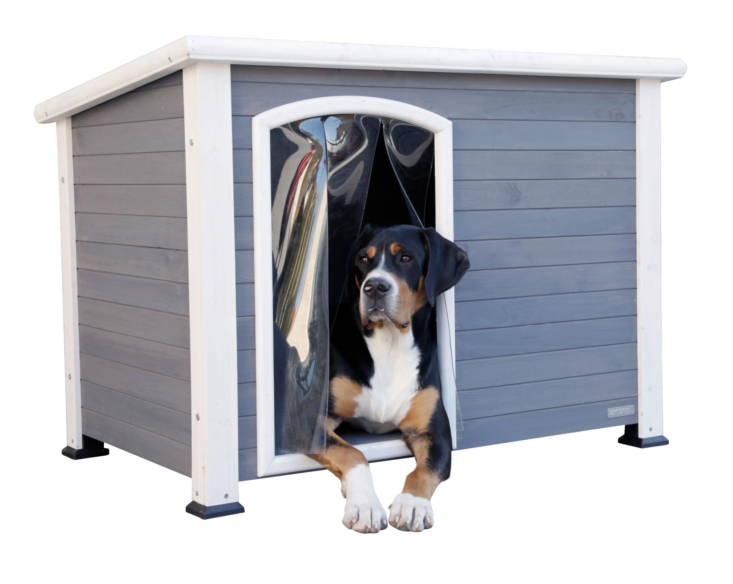 kerbl-pet-niche-chien-kenny-blanc-gris-113-x-77-x-81-cm-bois image 1