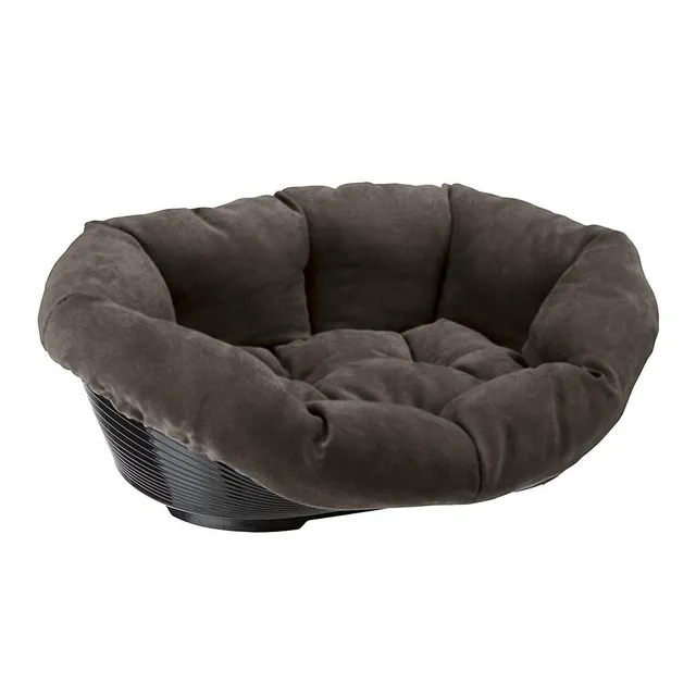 ferplast-sofa-prestige-2-gris-52x39x21-cm-panier-chien-chat-velours-lavable image 1