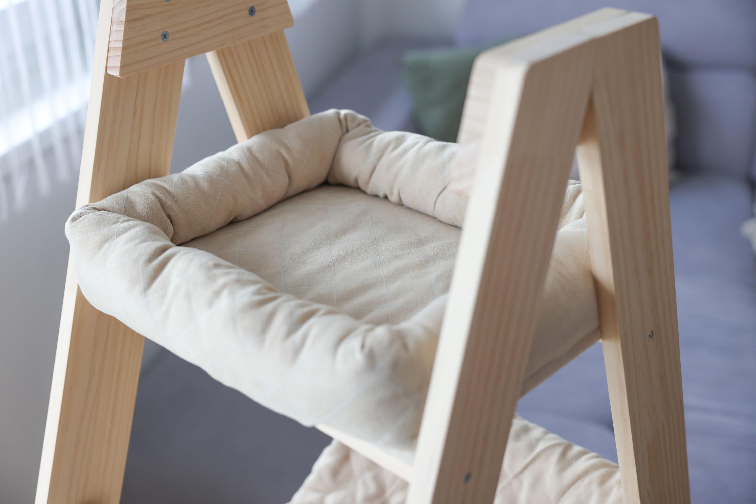 kerbl-pet-ladder-arbre-chat-bois-97-x-35-x-134-cm-naturel-beige-3-couchages image 5
