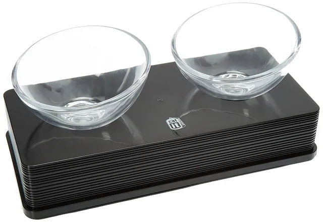 catit-design-bol-double-2x200-ml-en-verre-sur-support-noir image 1