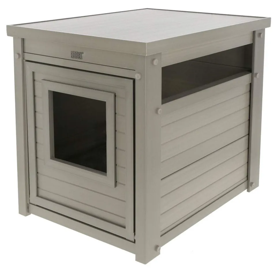 kerbl-pet-eco-daffy-armoire-pour-chat-gris-47x60x56-cm-cache-liti-re image 1