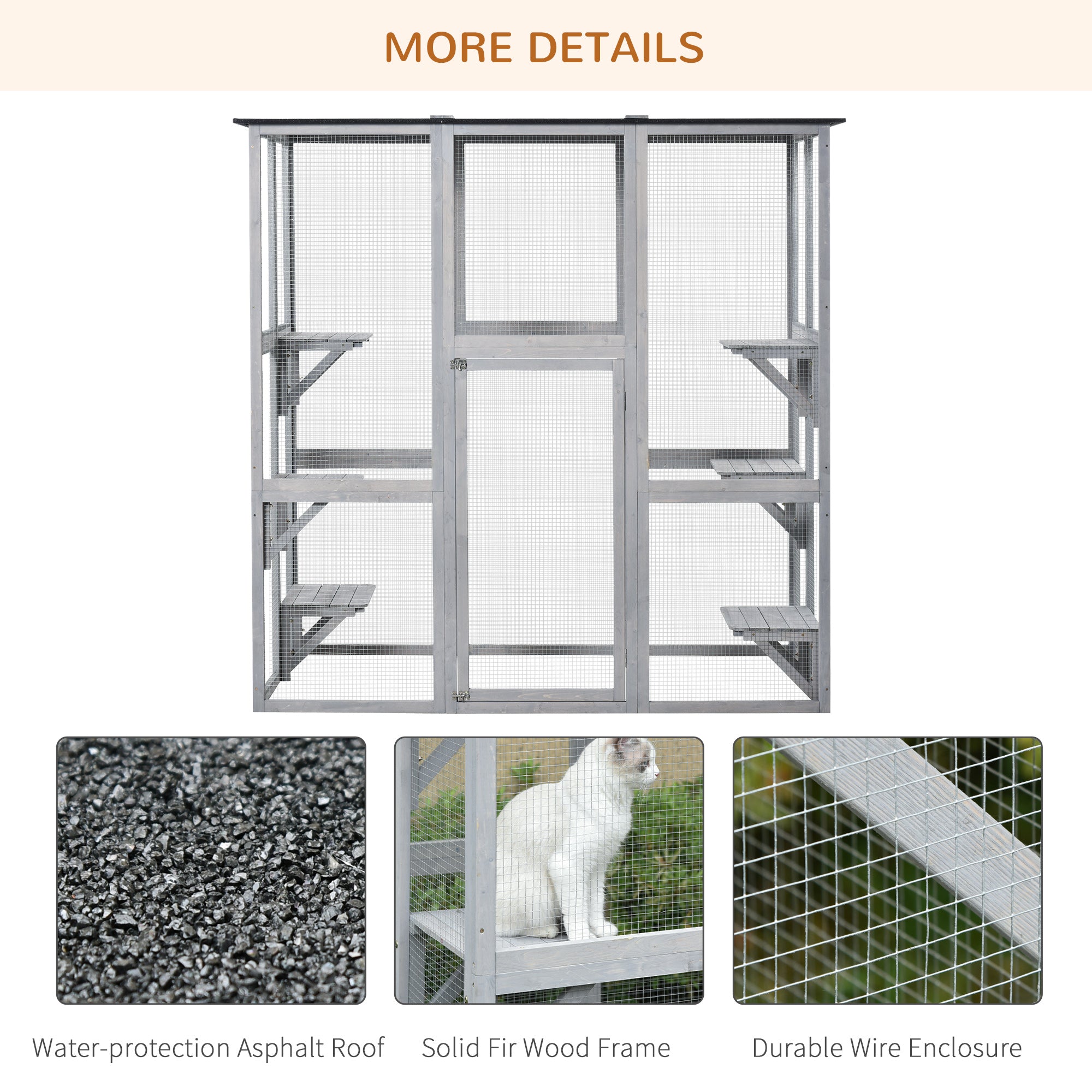 pawhut-catio-multi-chats-ext-rieur-imperm-able-180-x-98-x-180-cm-avec-plateforme image 7