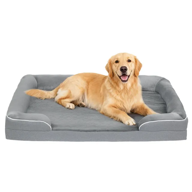 pawhut-panier-orthop-dique-canap-gel-m-moire-pour-chien-gris image 1