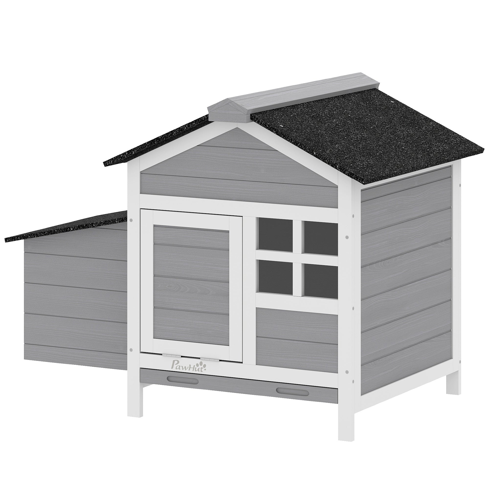 pawhut-poulailler-compact-en-bois-avec-pondoir-et-tiroir-coulissant-92-x-64-x-69 image 2