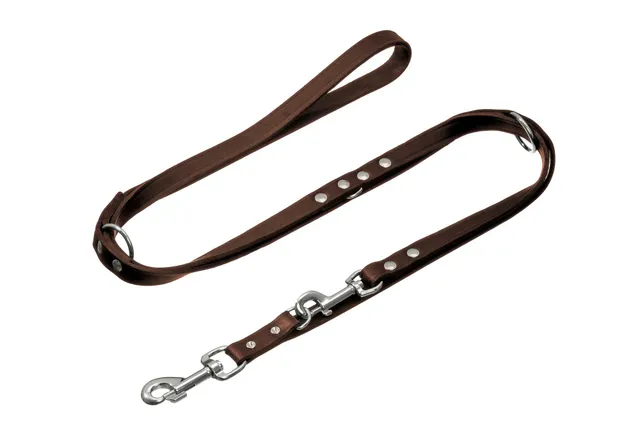 karlie-flamingo-rondo-laisse-cuir-chien-entra-nement-200-cm-18-mm-marron image 1
