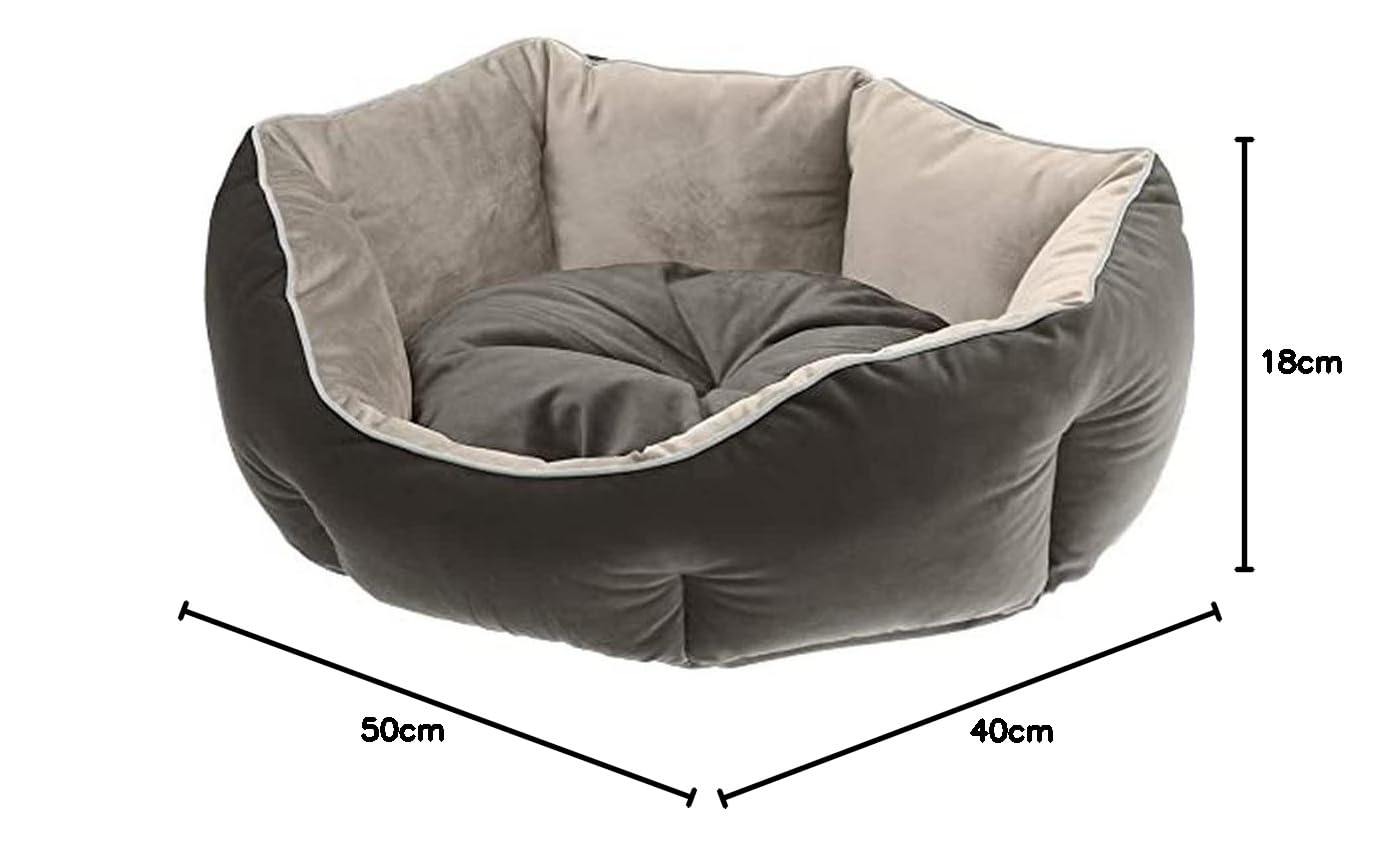 ferplast-queen-50-sofa-velours-chien-et-chat-beige-gris-medium image 2