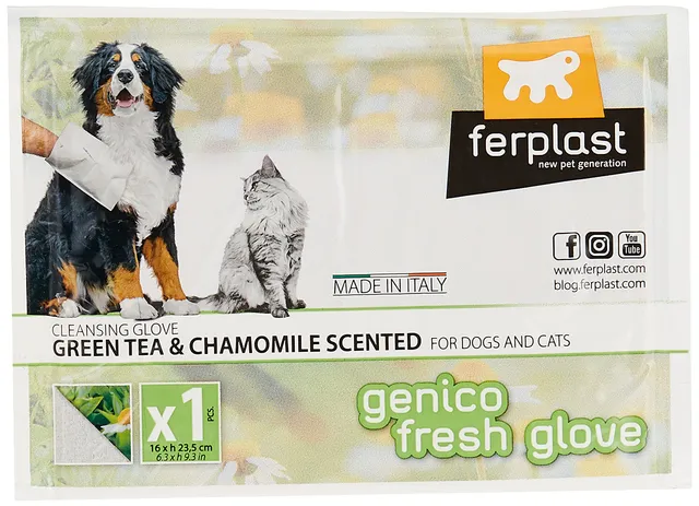 ferplast-genico-fresh-glove-camomille-gant-nettoyant-chien-et-chat image 1