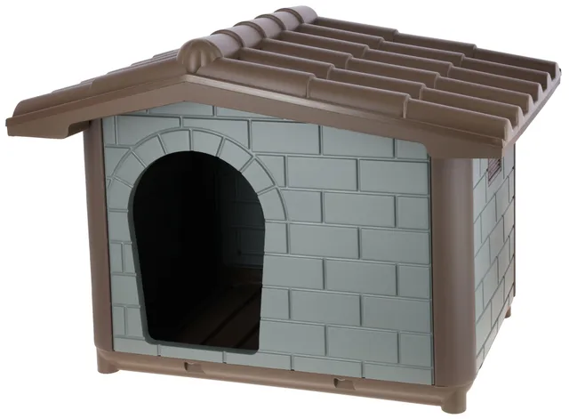 kerbl-pet-levin-eco-niche-pour-chiens-99-x-70-x-75-cm-plastique-recycl-gris-vert image 1