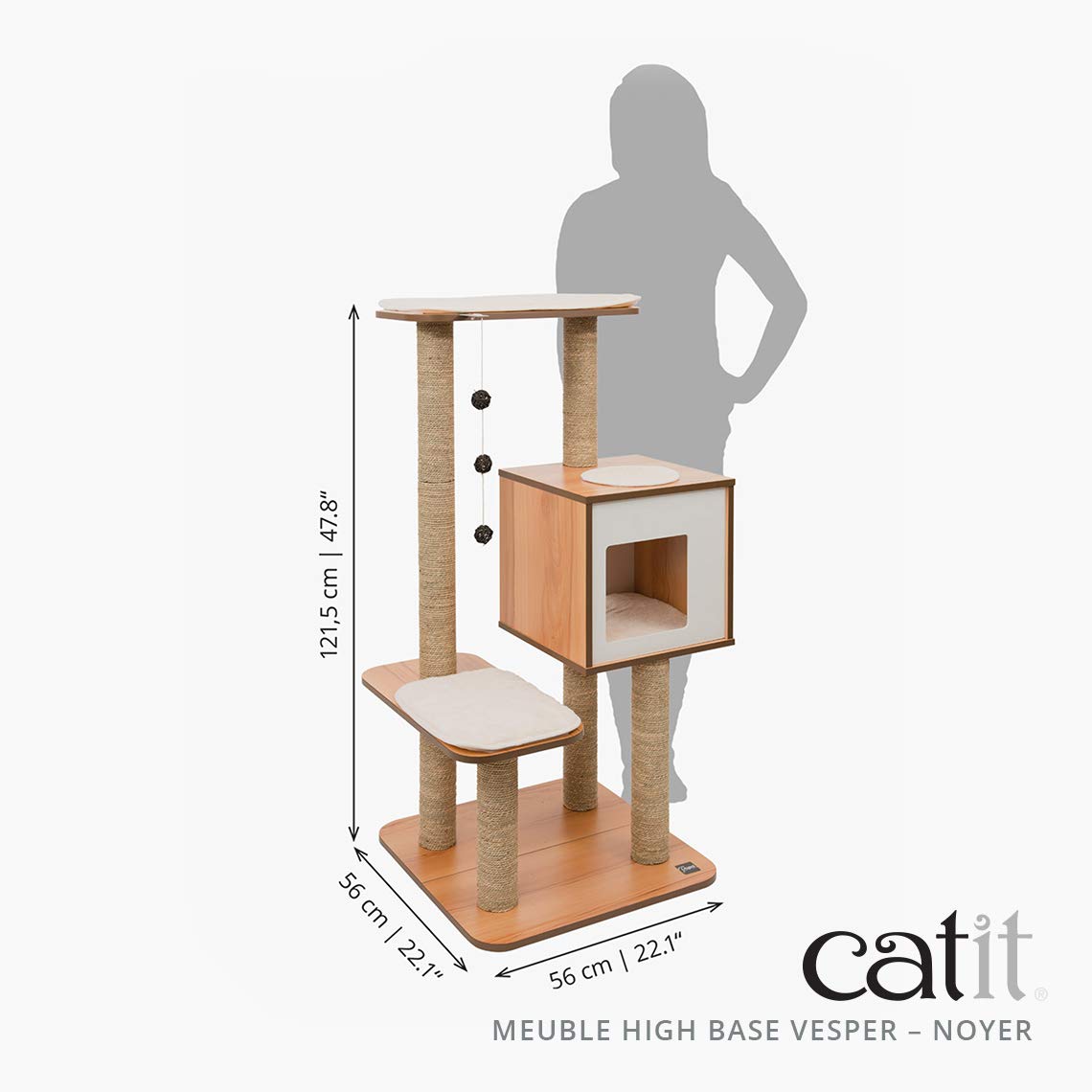 vesper-by-catit-arbre-chat-high-base-52045-noyer-121-cm image 6