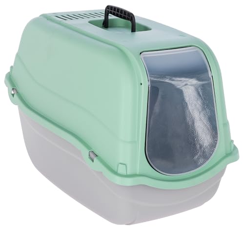kerbl-pet-minka-maison-de-toilette-pour-chat-gris-clair-menthe-57-x-39-x-41-cm image 3