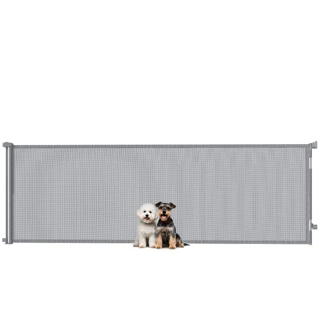 pawhut-barri-re-r-tractable-animaux-jusqu-300-cm-grise image 1
