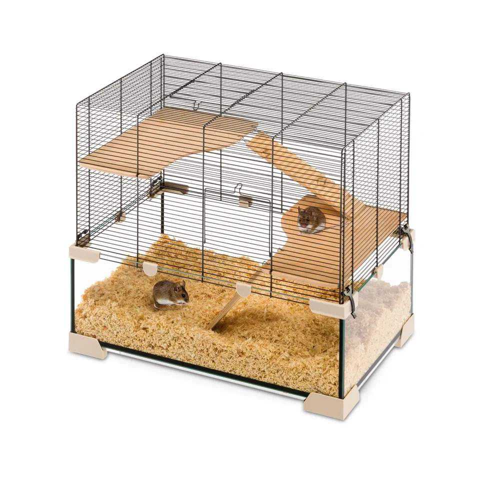 ferplast-karat-60-cage-hamster-et-souris-2-tages-verre-et-m-tal-avec-accessoires image 1