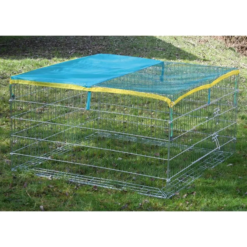 kerbl-enclos-ext-rieur-anti-fugue-115-x-115-x-65-cm-avec-pare-soleil image 1