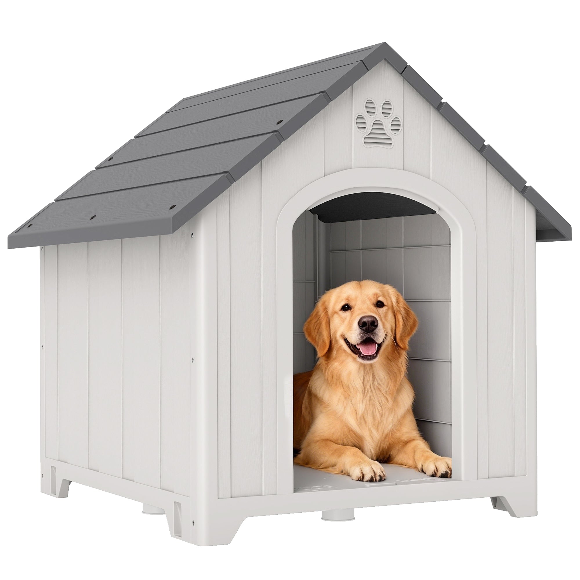 pawhut-niche-pour-chien-en-plastique-sur-lev-e-ventil-e-88-cm image 1