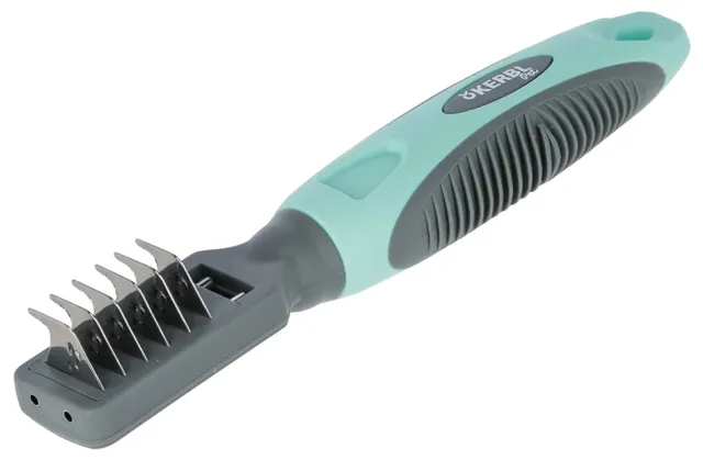 kerbl-pet-couteau-d-m-ler-18cm-turquoise-gris-6-lames-chiens-et-chats image 1