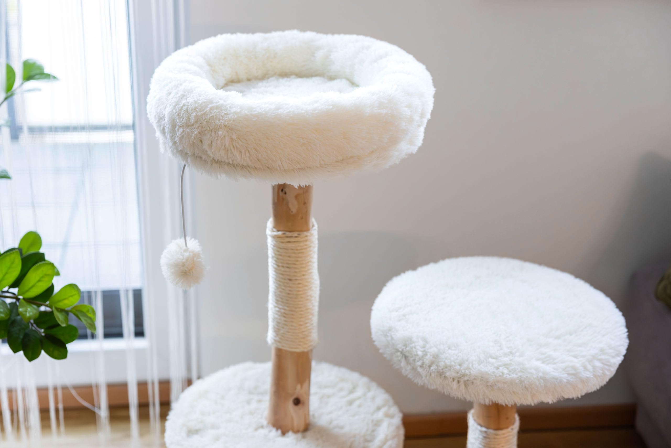 kerbl-lucia-arbre-chat-blanc-90-cm-en-troncs-de-poirier-et-sisal image 4