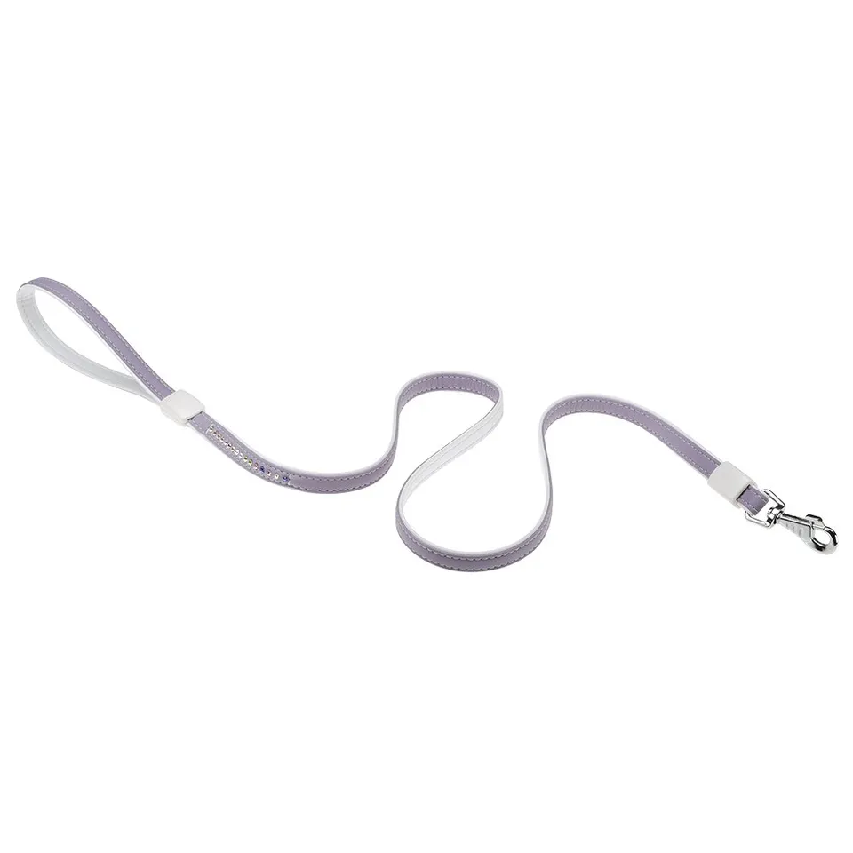 ferplast-lux-laisse-chien-cuir-synth-tique-strass-lilas-12-mm-x-110-cm image 1