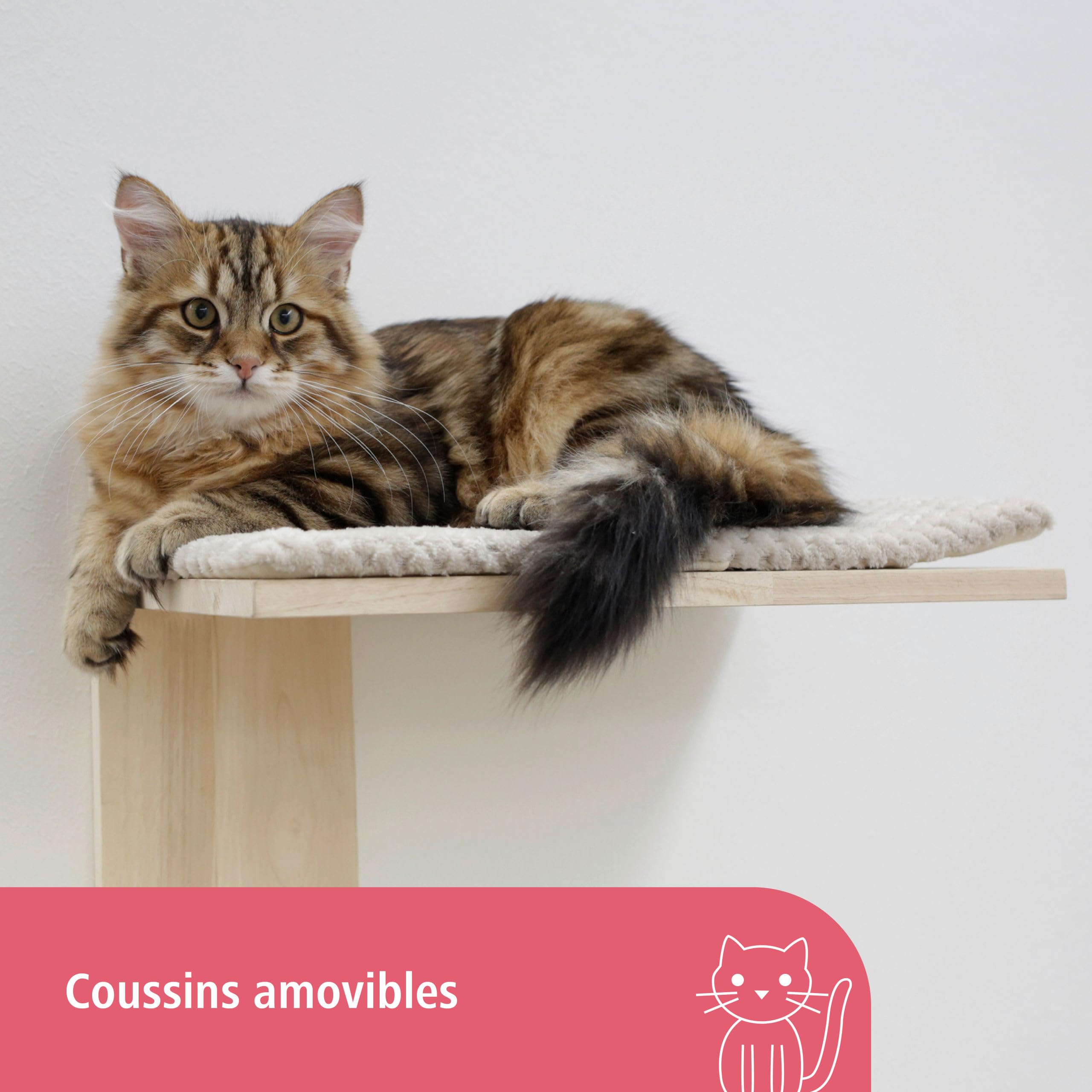 kerbl-pet-timber-arbre-chat-mural-150-cm-bois-massif-3-couchages image 5