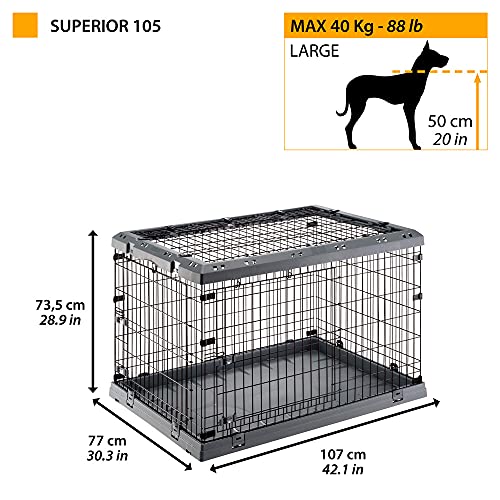ferplast-superior-105-cage-pliable-grand-chien-m-tal-107-x-77-x-73-5-cm-s-parate image 8