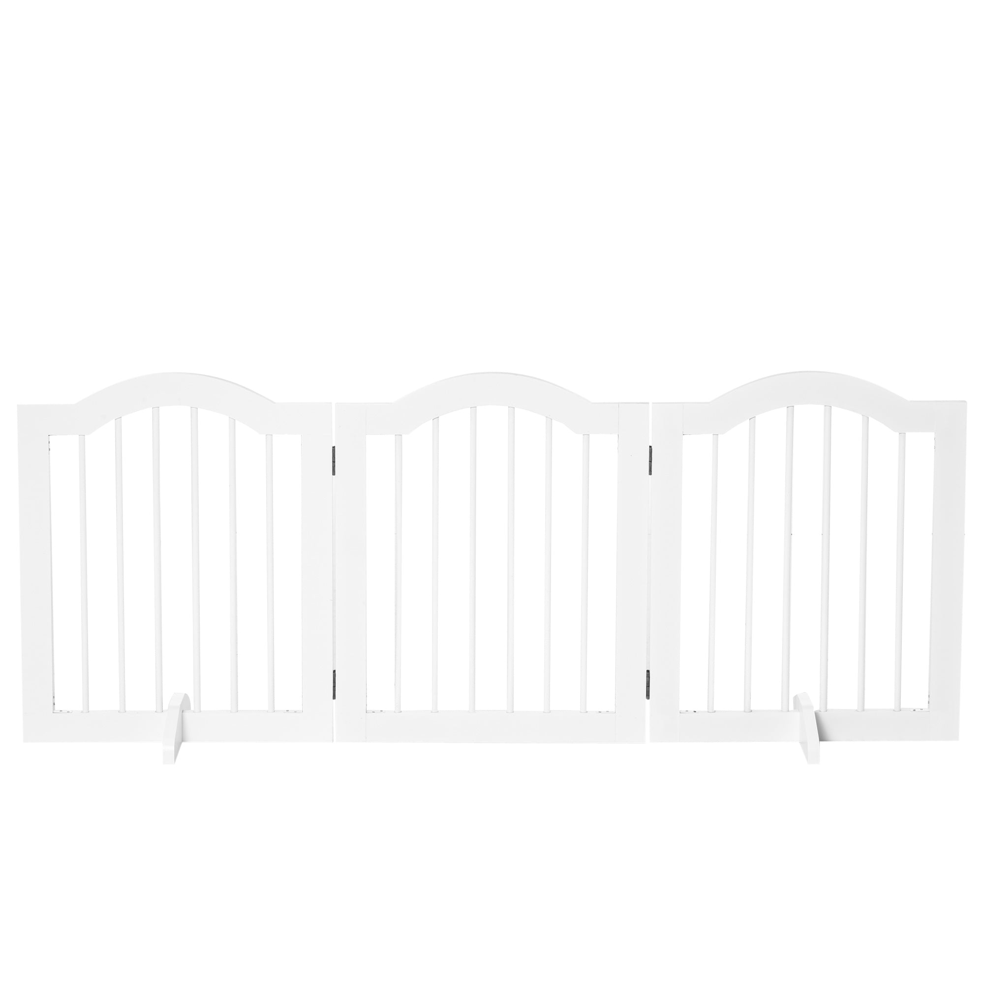 pawhut-barri-re-pour-animaux-autoportante-pliable-en-bois-155-cm-blanche image 2