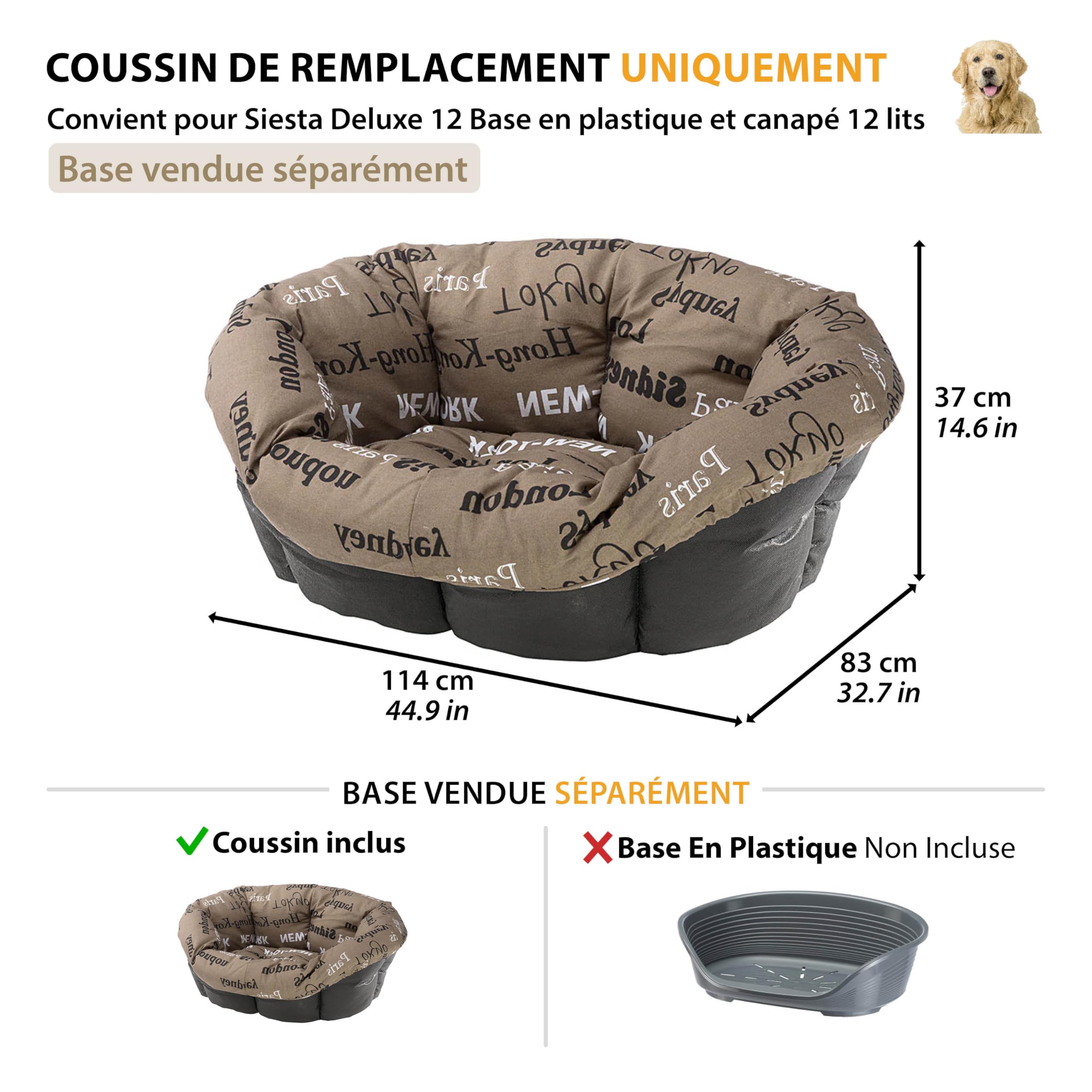 ferplast-sof-coussin-de-rechange-xl-marron-114-x-83-x-37-cm-lavable image 2