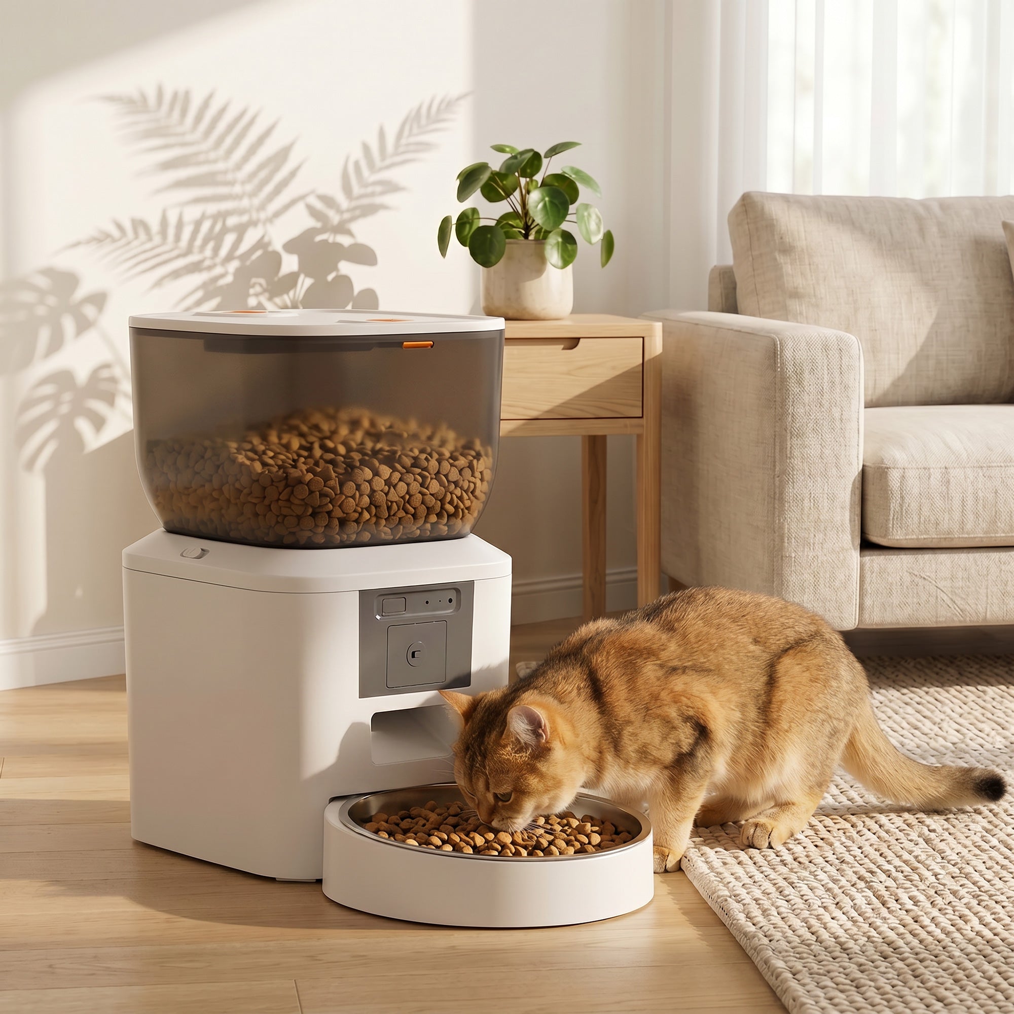 pawhut-distributeur-automatique-de-croquettes-pour-chat-avec-cam-ra-4l image 4