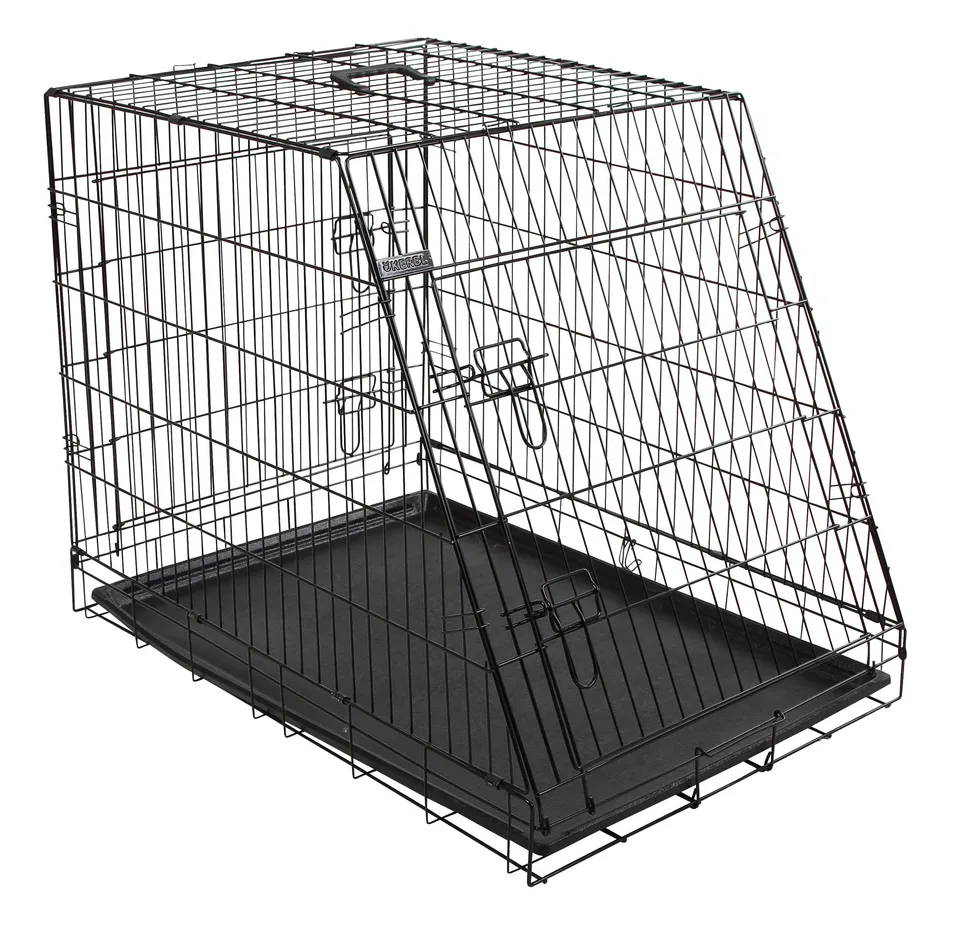 kerbl-cage-de-transport-3-portes-pour-chien-noir-76-x-54-x-64-cm image 1