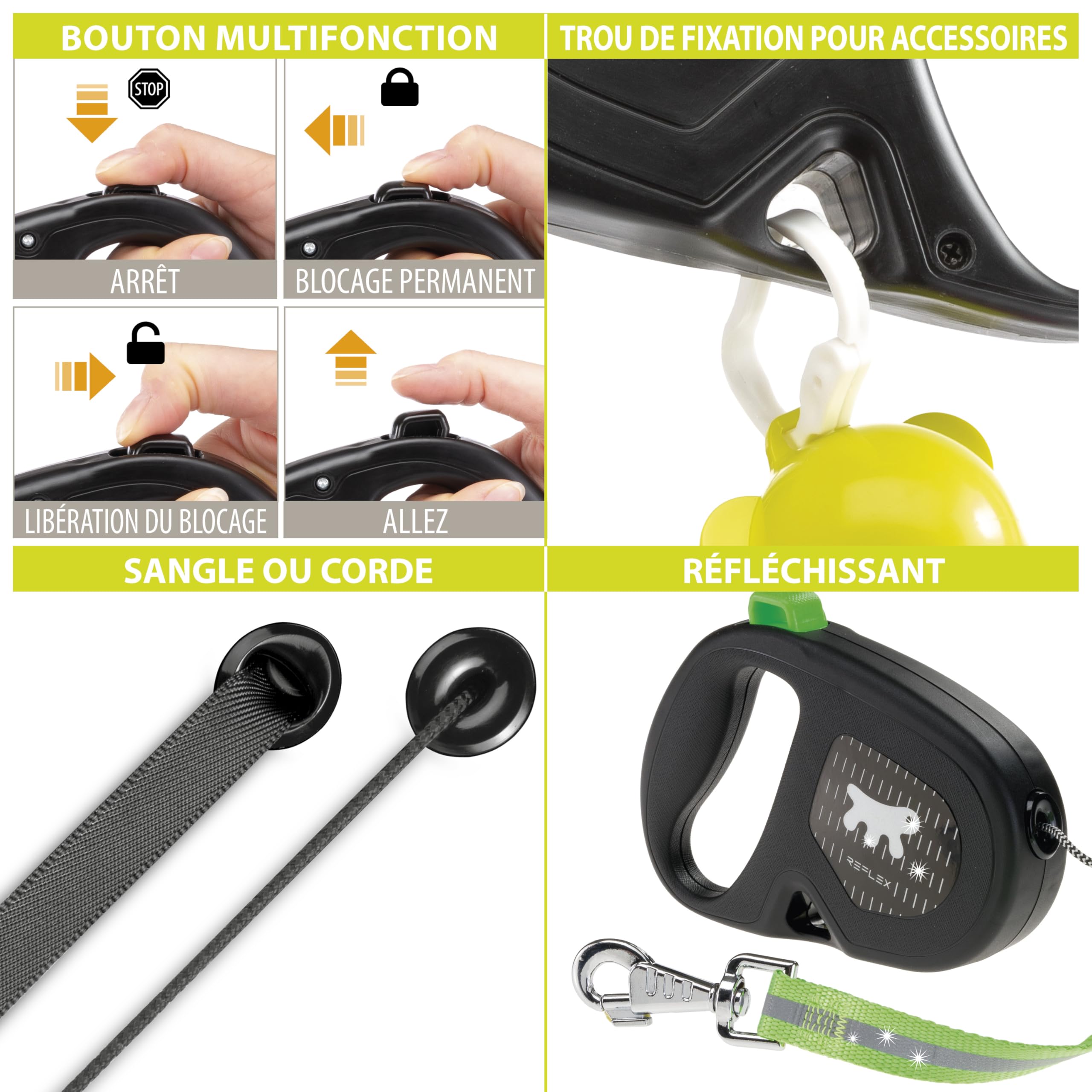 ferplast-flippy-one-reflex-laisse-enrouleur-cordon-4-5-m-violet-jusqu-12-kg image 2