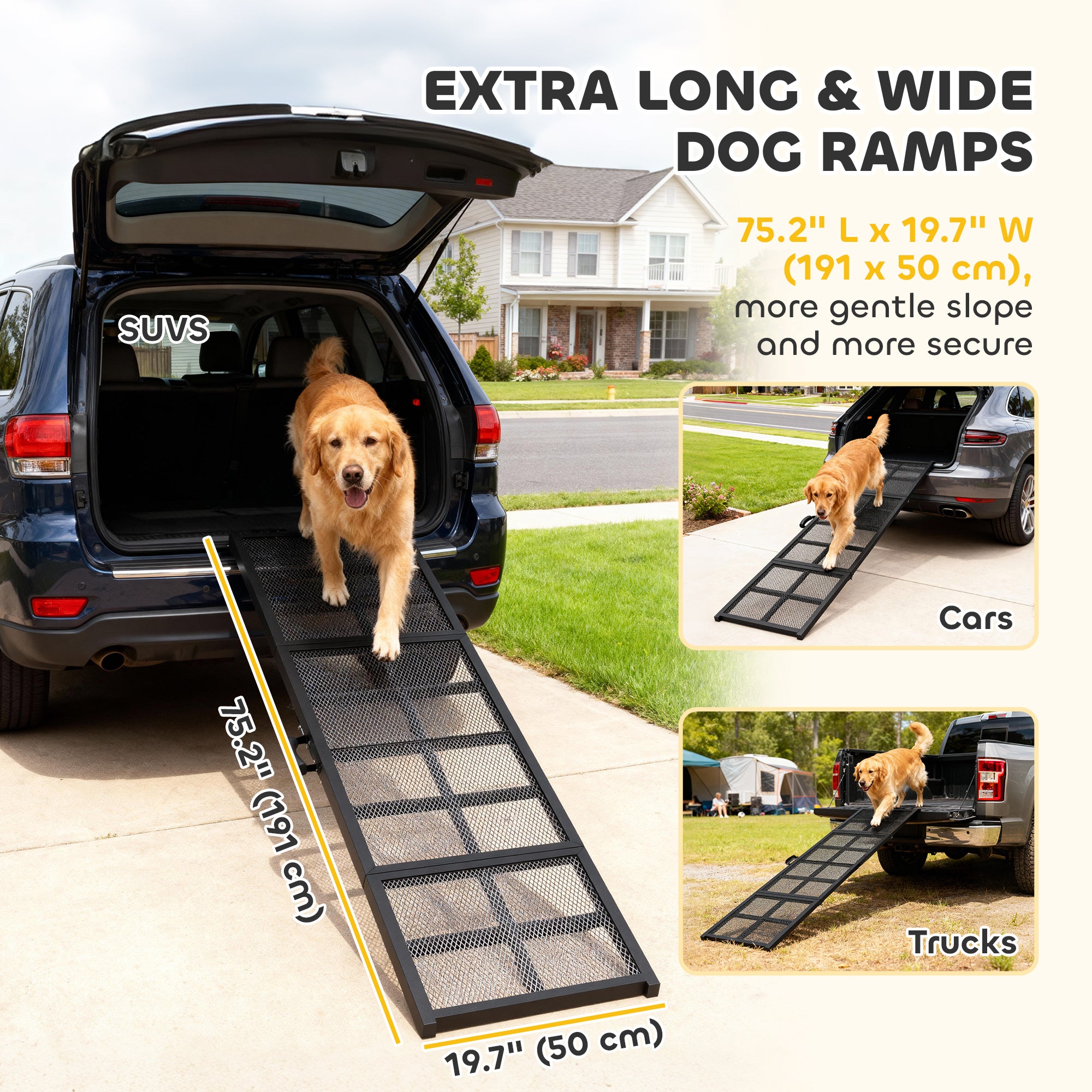 pawhut-rampe-pour-chien-pliable-75-antid-rapante-pour-voiture-noire image 6