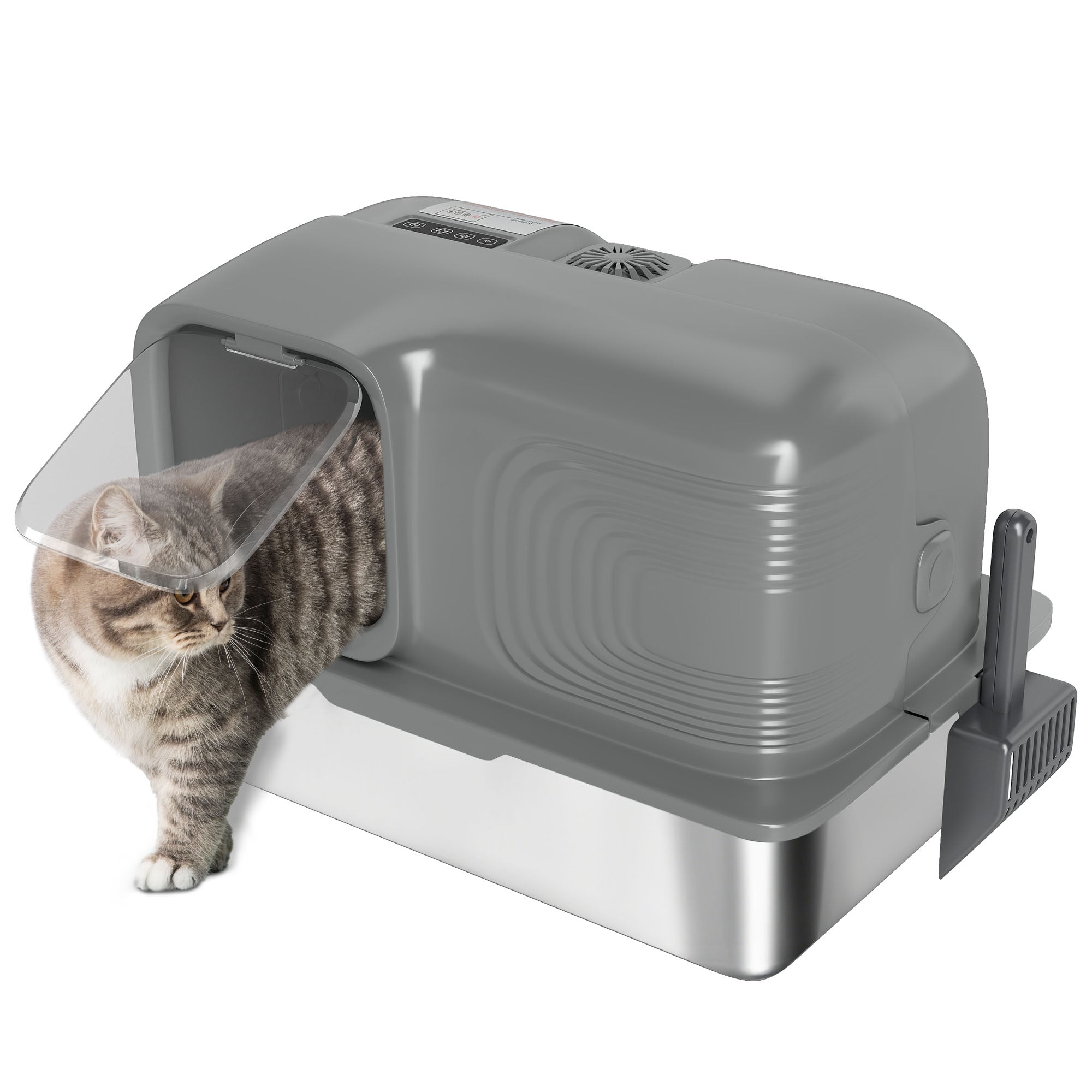 pawhut-bac-liti-re-xl-65-l-inox-avec-d-sodorisant-plasma-anti-odeur image 1