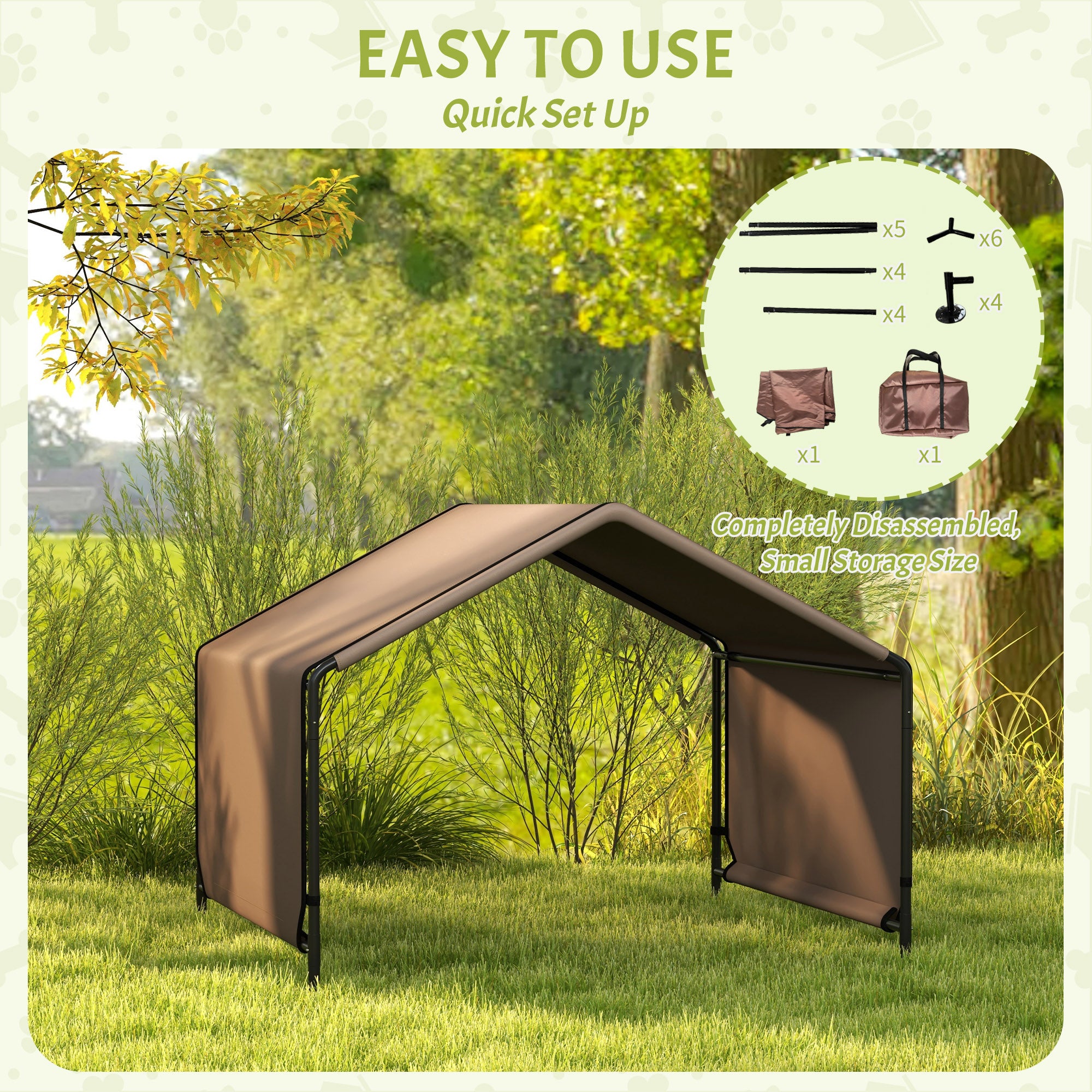 pawhut-tente-d-ombre-portable-pour-chien-imperm-able-pour-patio-et-ext-rieur-mar image 7