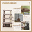 pawhut-escaliers-chat-4-marches-moquette-avec-griffoirs-et-balcon-lat-ral-marron image 7
