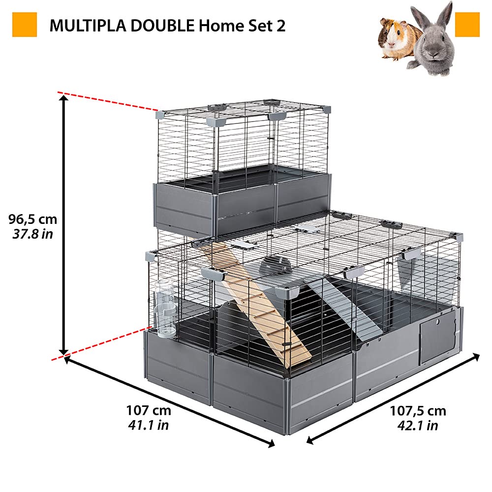 ferplast-multipla-double-cage-modulable-2-niveaux-lapins-et-cochons-d-inde-107-5 image 3