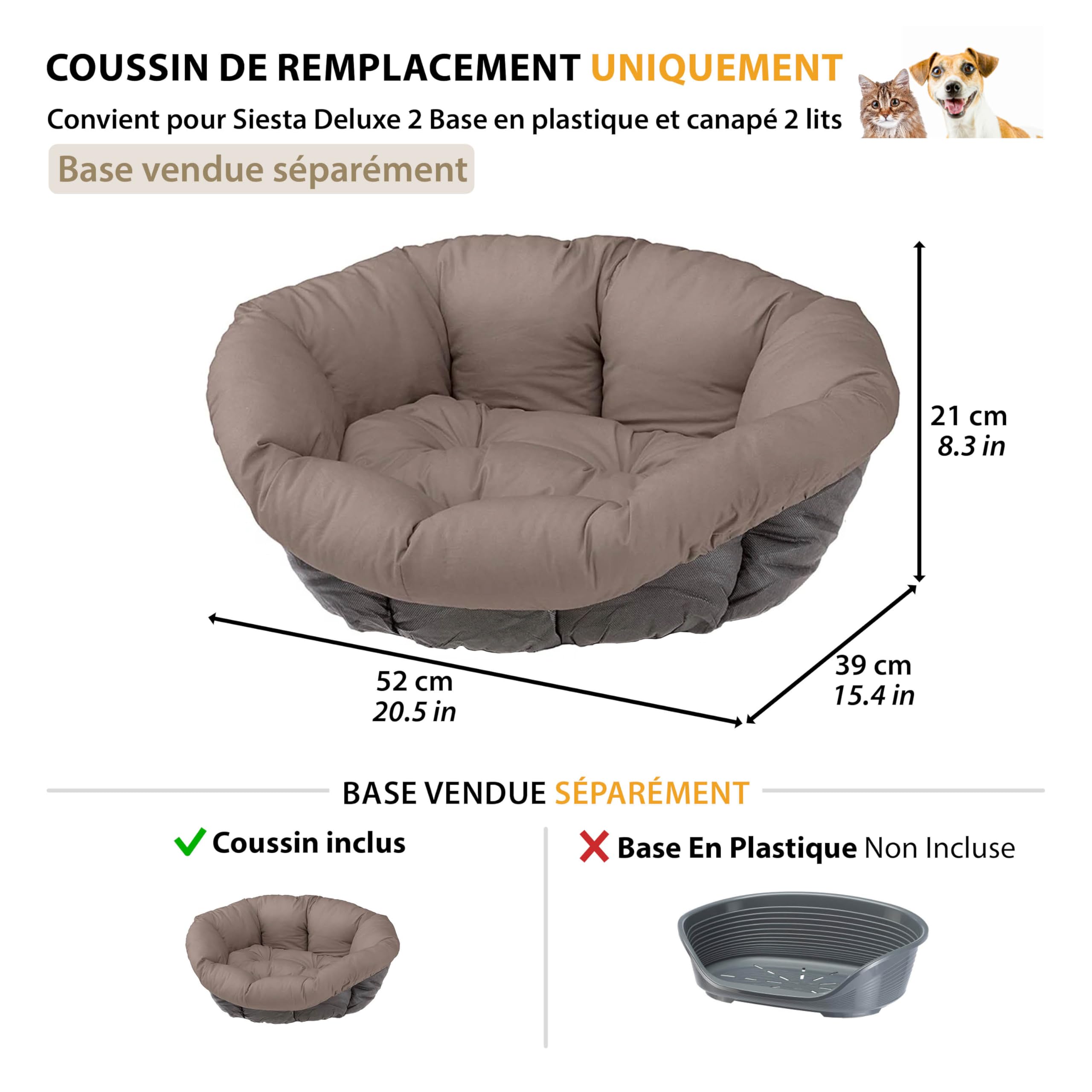 ferplast-sof-coussin-de-rechange-pour-niche-chien-et-chat-xxs-gris-52-x-39-cm image 2