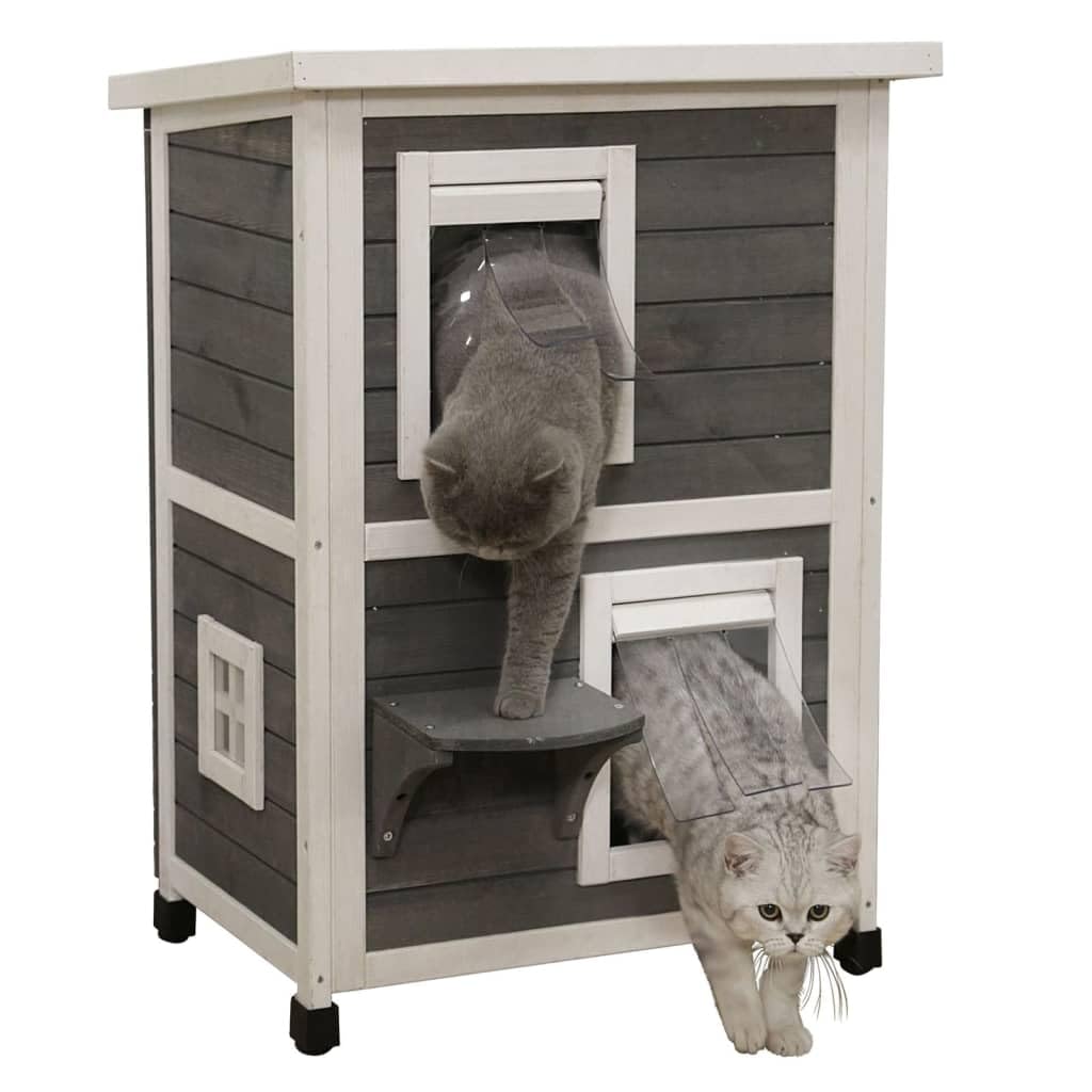 kerbl-pet-maison-pour-chat-family-gris-blanc-57x55x80-cm-cabane-grimper image 6