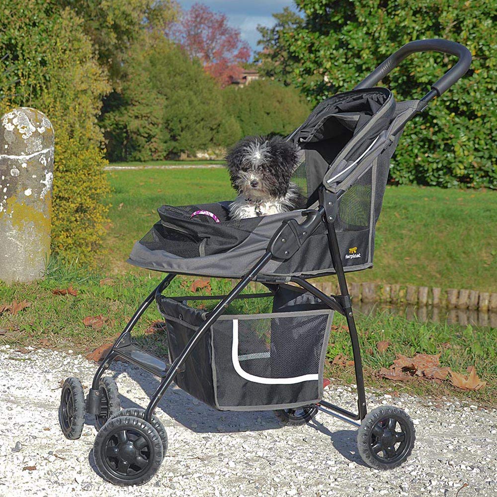 ferplast-globetrotter-poussette-pliable-pour-petit-chien-jusqu-9-kg-80x42x95-cm image 3