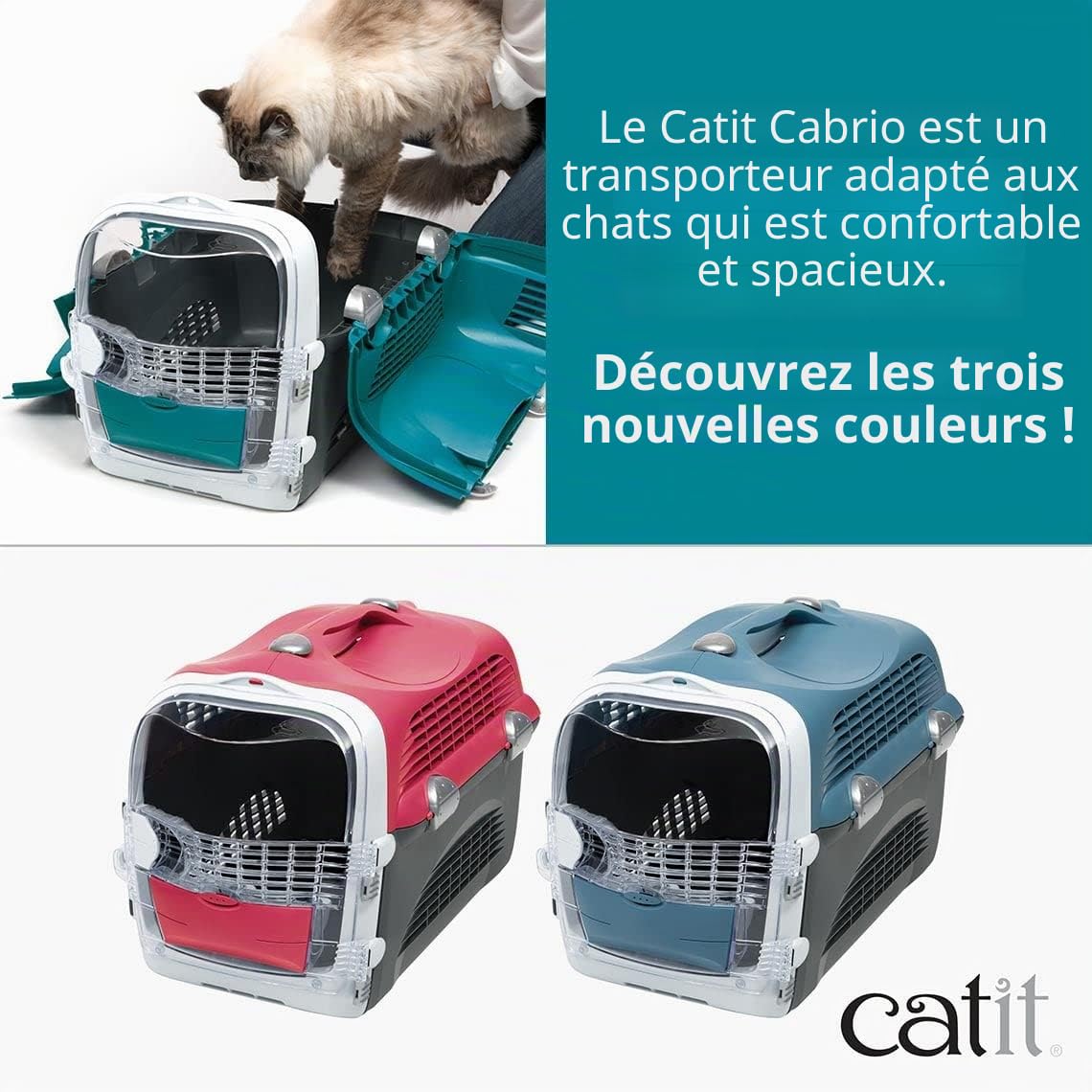 catit-design-cabrio-cage-de-transport-chat-turquoise-multifonction image 7