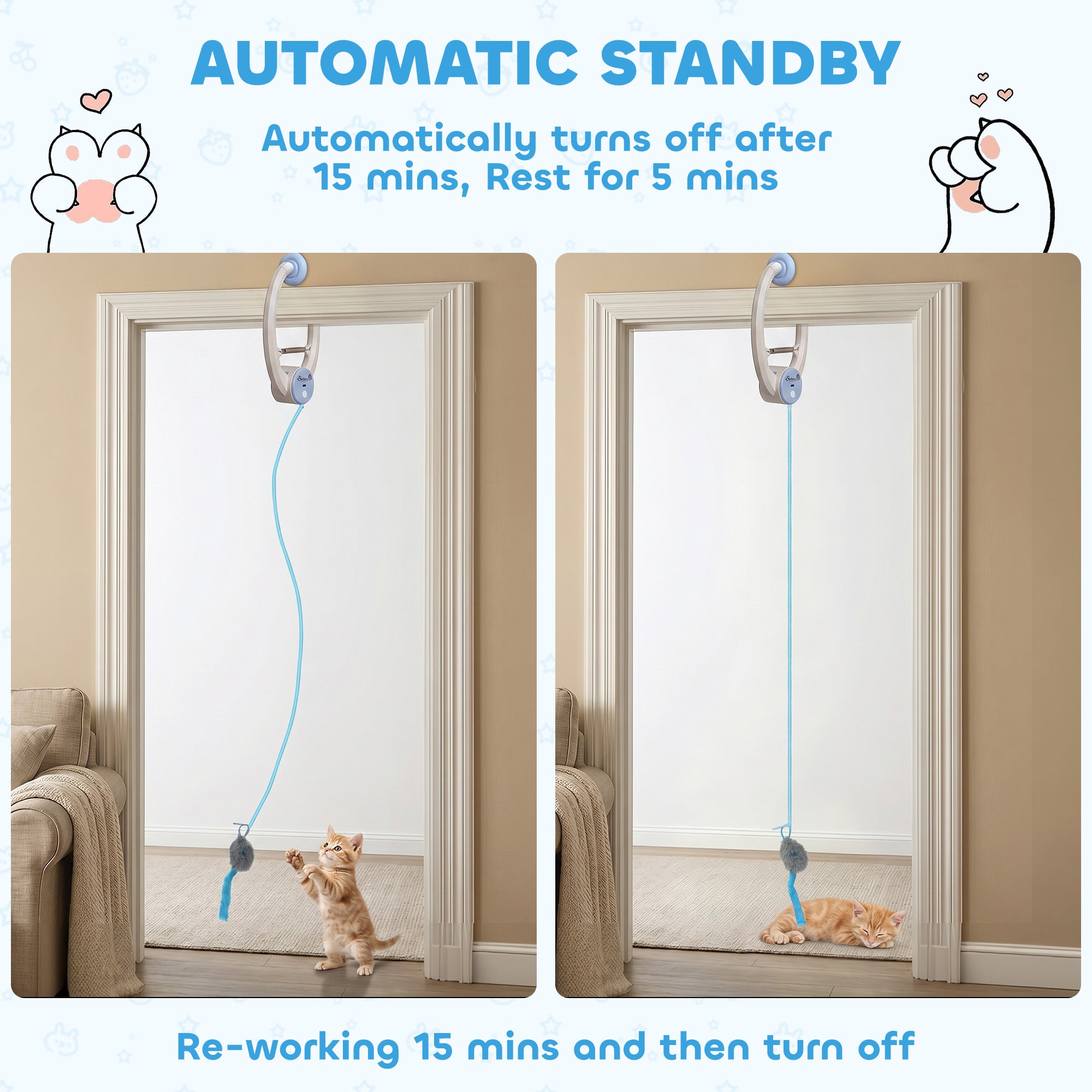 pawhut-jouet-chat-automatique-souris-rebondissante-suspendre-usb-rechargeable image 7