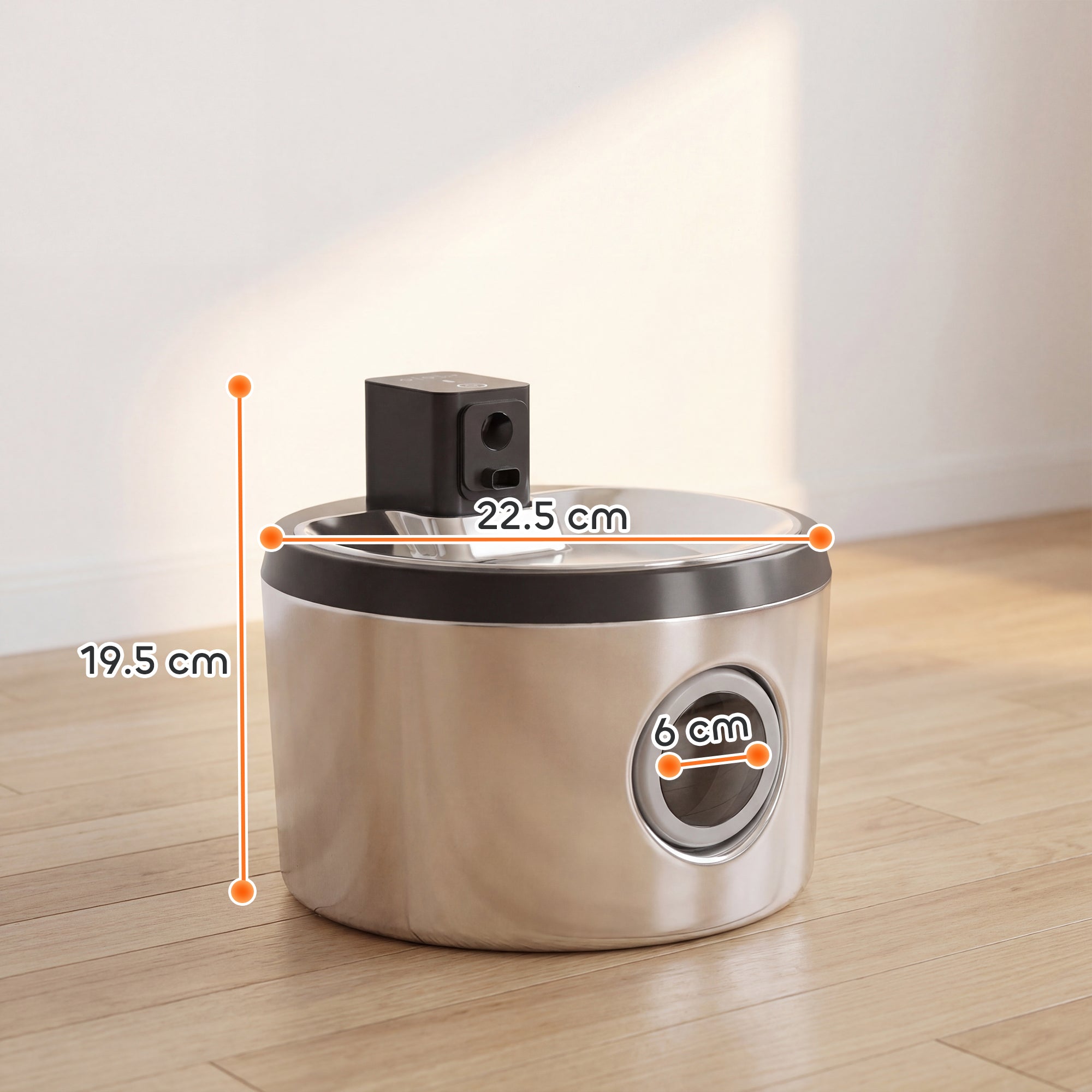 pawhut-fontaine-eau-sans-fil-4l-inox-avec-d-tecteur-de-mouvement-6-filtres image 5