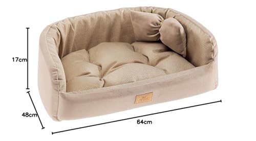 ferplast-harris-65-couchage-rembourr-chien-et-chat-tweed-et-velours-beige image 4